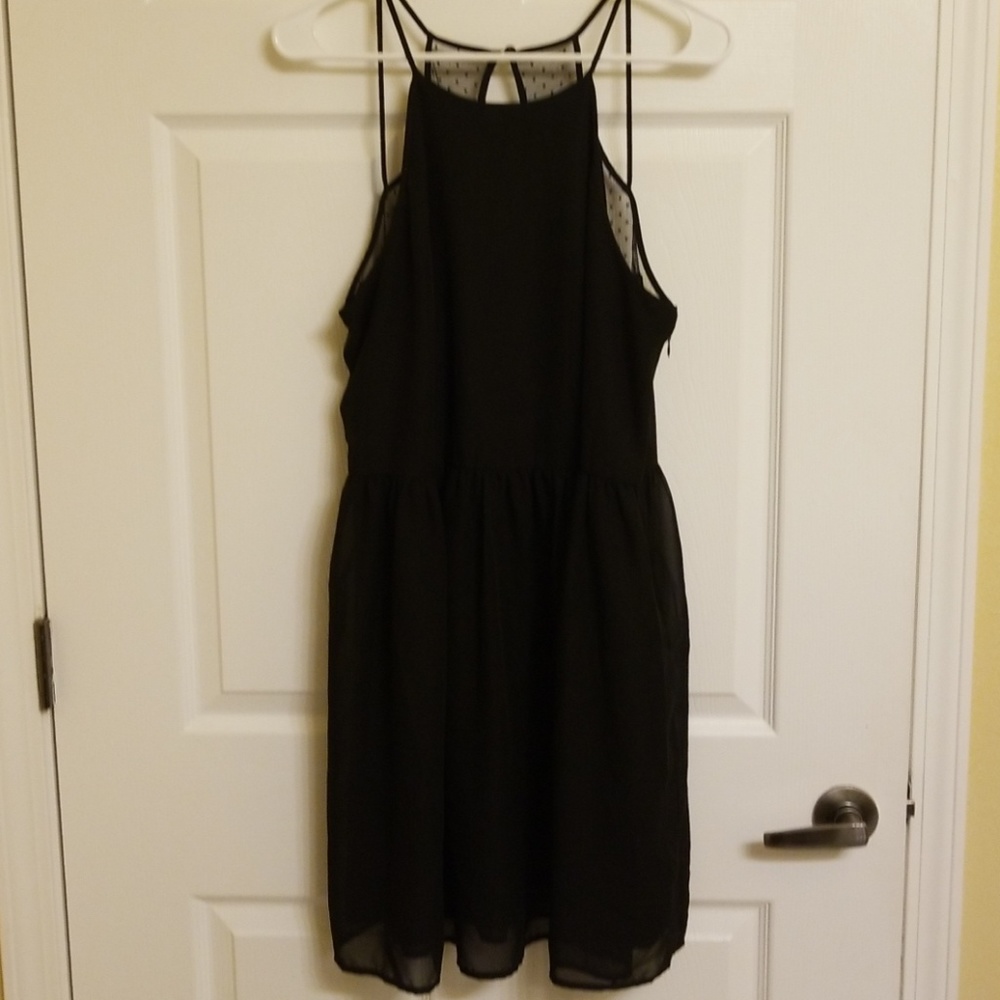 CHARMING CHARLIE Black spaghetti strap w/lace